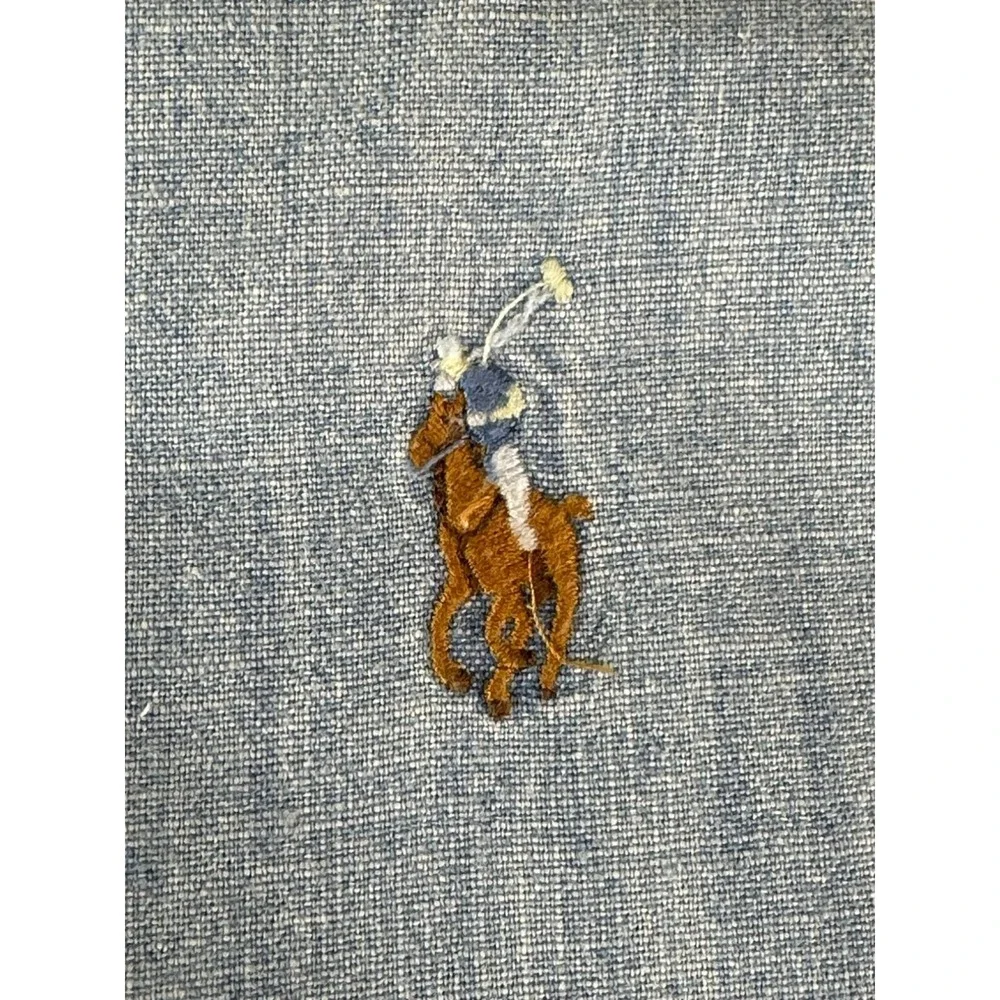 Vintage Polo Ralph Lauren Shirt Mens XL Chambray Oxford Pony Button Down Cotton - Picture 2 of 9